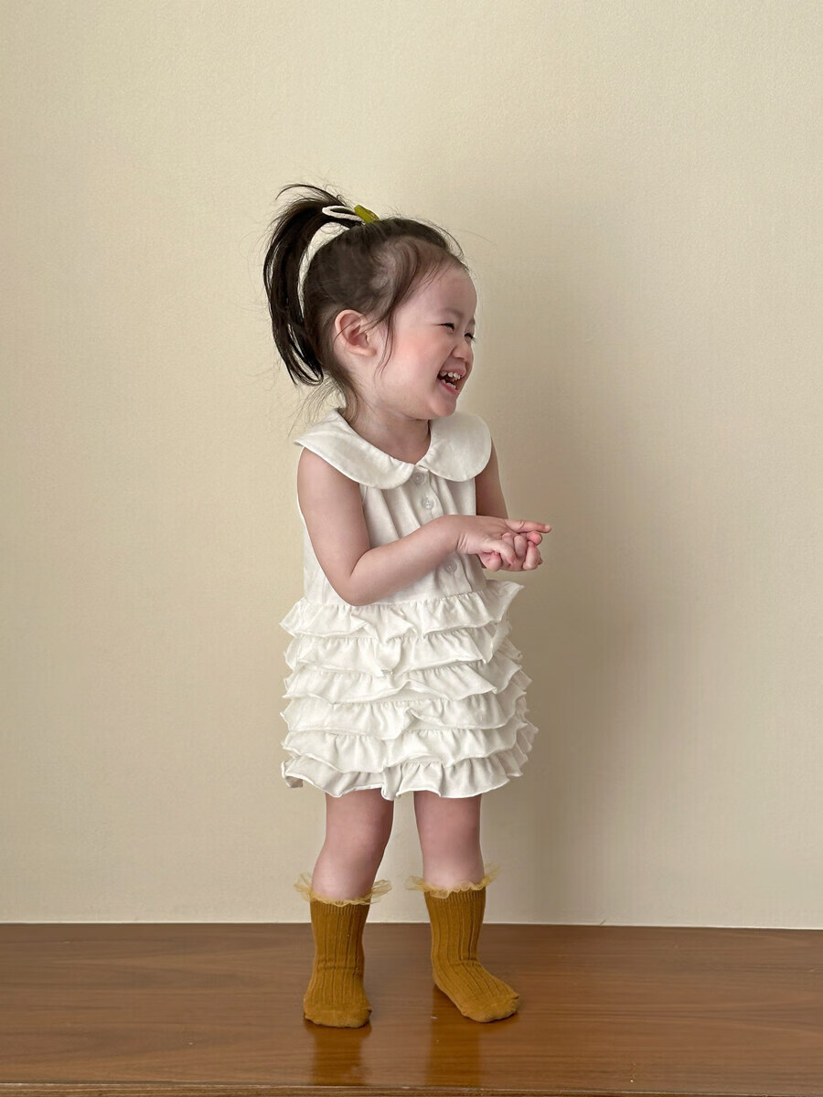 FADOBABY Girls Summer Dress New Baby Princess Doll Collar Cake Dress Children's Sleeveless Dress 6